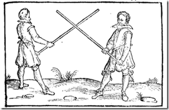 Low guard for staff-fighting