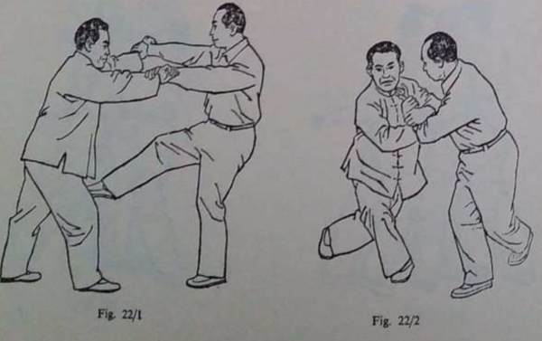 Wu tai chi twisting action unbalances foe.
